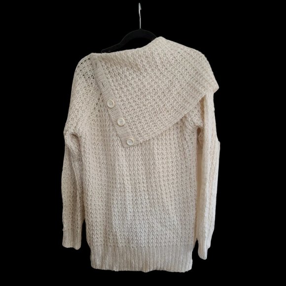 Cream Knit Sweater, Women's Large - Picture 2 of 4